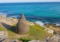 `Flame` is a sculptural artwork by Sally Stoneman at the Sculpture by the Sea annual events free to the public at Bondi. Royalty Free Stock Photo